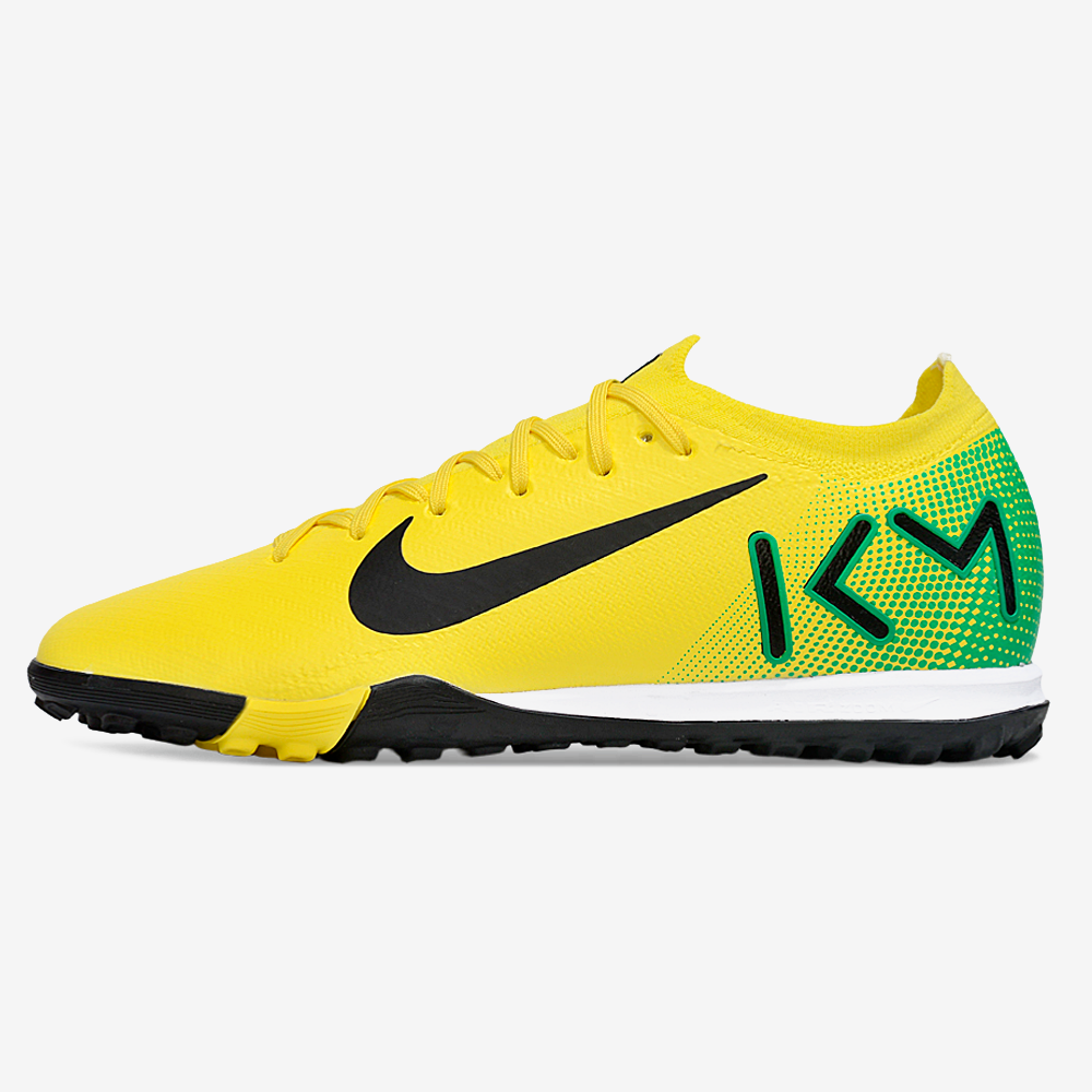Chuteira Society Nike Air Zoom Mercurial Vapor 16 Killian Mbappe Elite TF - Amarela, Verde e Preta