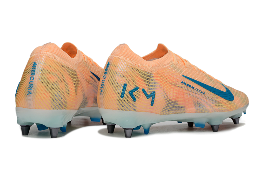 Chuteira Nike Air Zoom Mercurial Vapor 16 Kylian Mbappe Elite SG - Laranja e Azul
