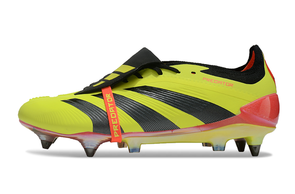 Chuteira Adidas Predator Elite Fold-Over Tongue SG - Amarela, Preta e Laranja