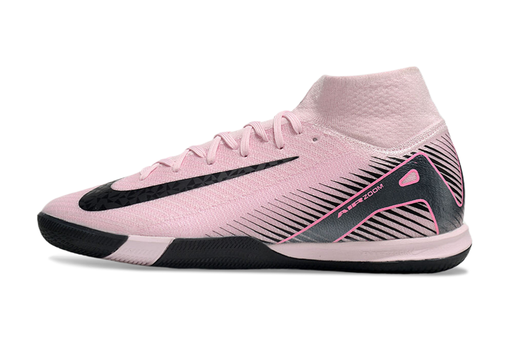 Chuteira Futsal Nike Air Zoom Mercurial Superfly 10 Elite  IC - Rosa, Cinza e Preta