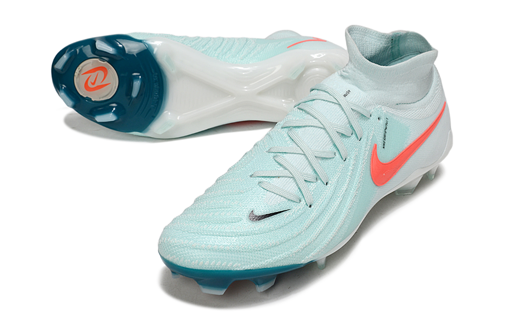 Chuteira Nike Phantom Luna Elite FG - Branca e azul - Pack Mad Energy