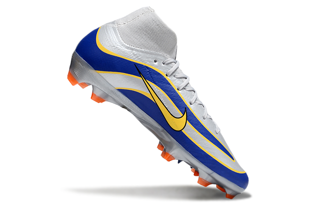 Chuteira Nike Air Zoom Mercurial Superfly 10 Edição Especial Elite FG - Prata e Azul
