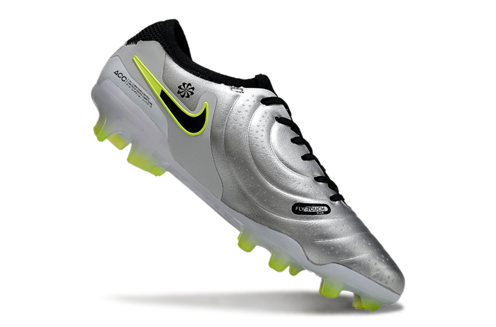 Chuteira Nike Tiempo Legend 10 Elite FG - Prata e verde