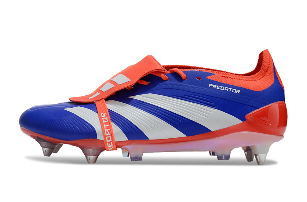 Chuteira Adidas Predator Elite Fold-Over Tongue SG - Azul, Laranja e Branca