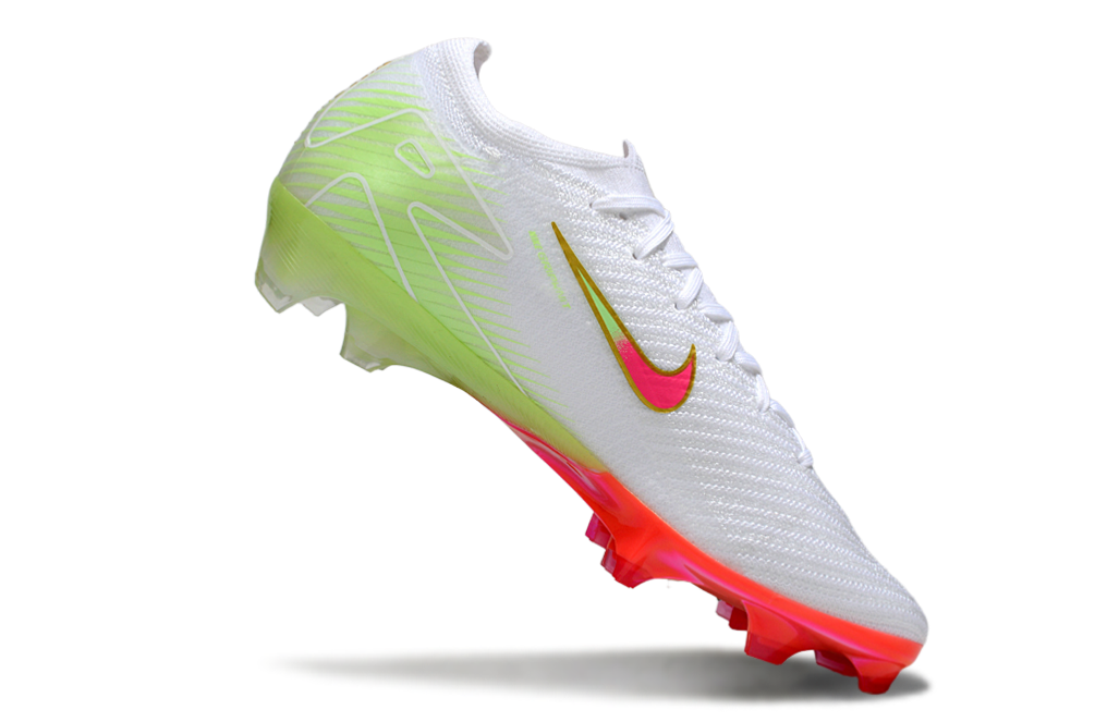 Chuteira Nike Air Zoom Mercurial Vapor 16 Elite FG - Branca, Verde e Rosa