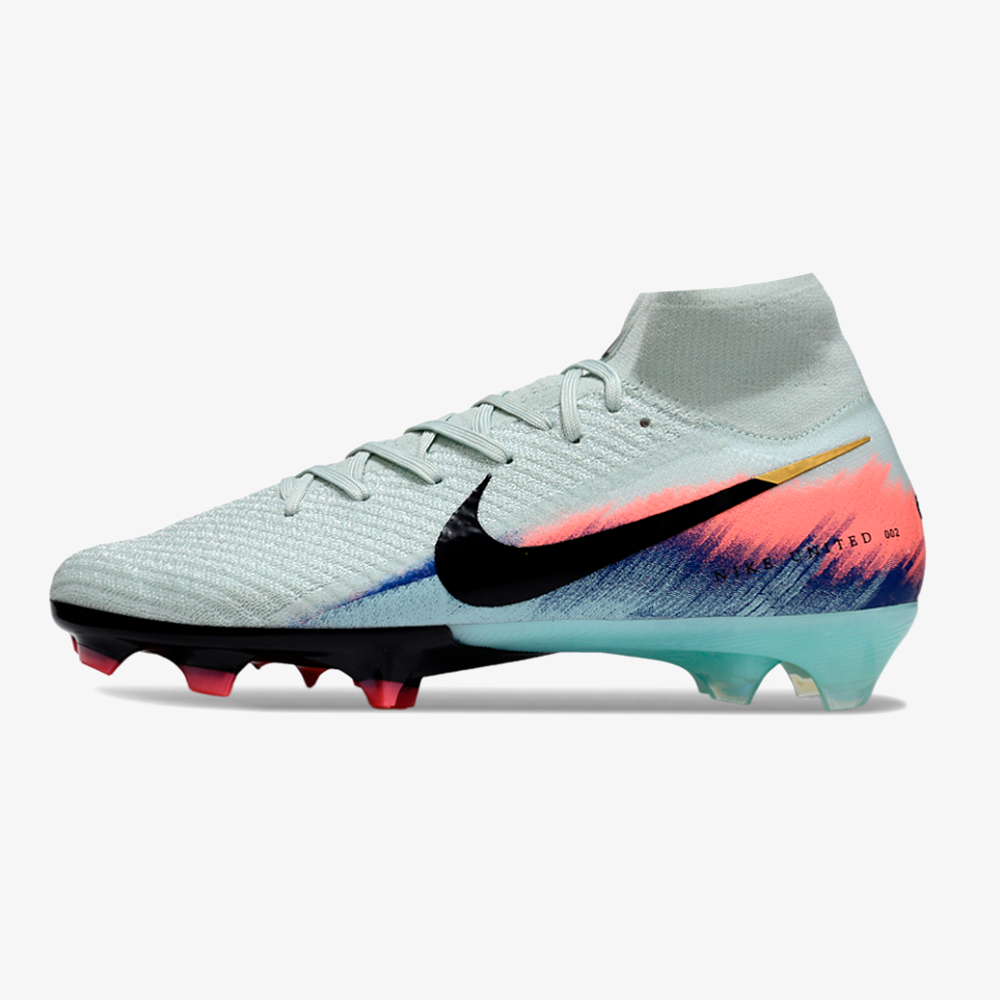 Chuteira Nike Air Zoom Mercurial Superfly 10 Elite FG - Branca, Rosa e Azul