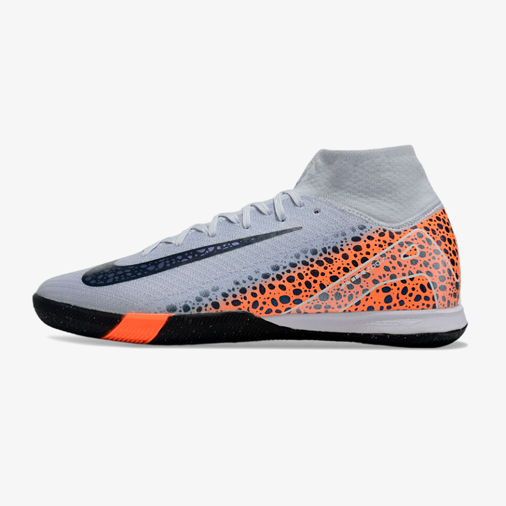Chuteira Futsal  Nike Air Zoom Mercurial Superfly 10 Elite  IC - Cinza, Laranja e Preta