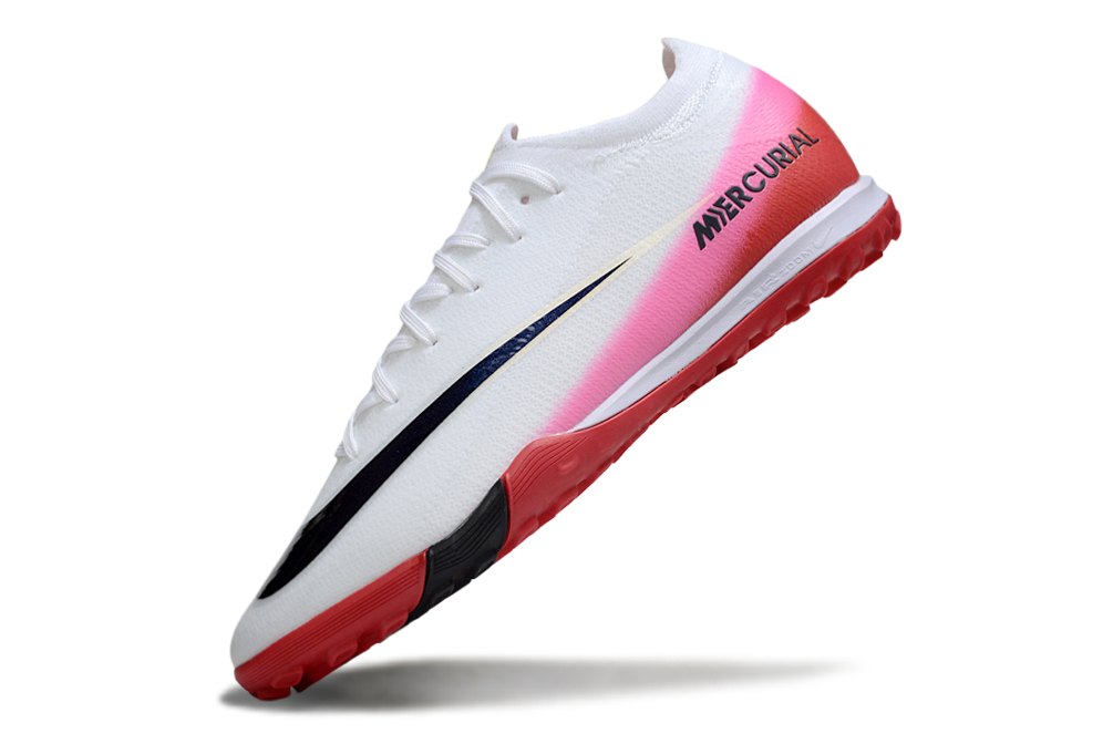 Chuteira Society Nike Air Zoom Mercurial Vapor 16 Elite TF - Branca, Vermelha e Rosa - Fear Nothing Pack