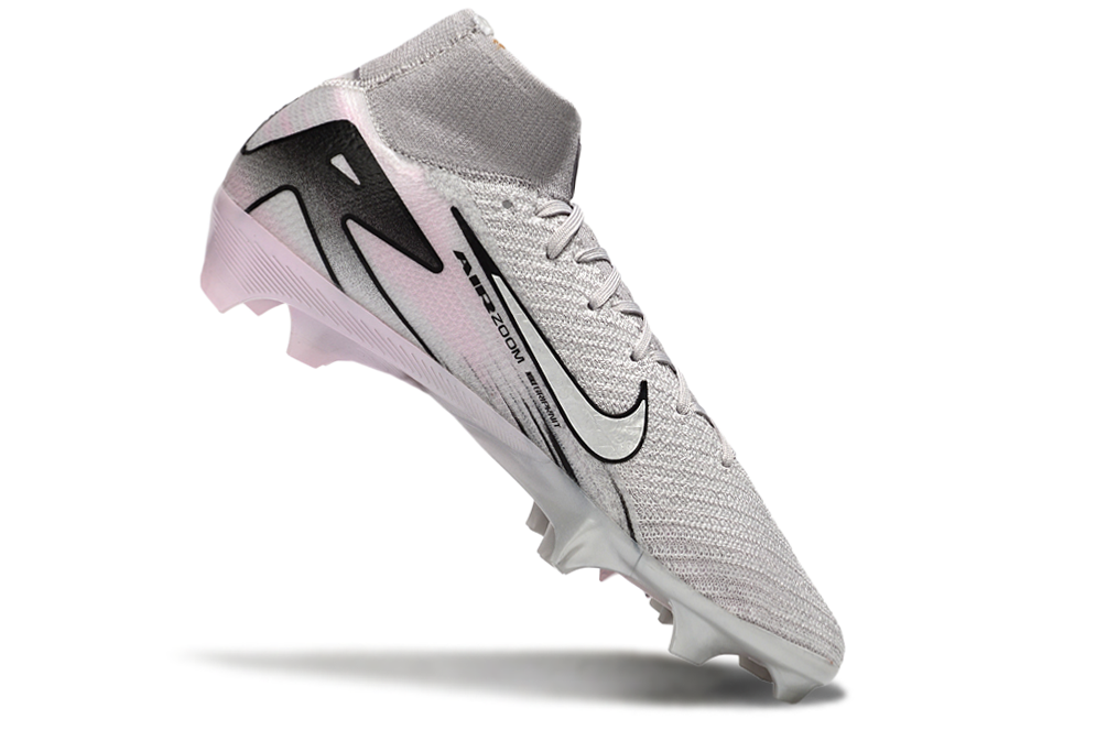 Chuteira Nike Air Zoom Mercurial Superfly 10 Elite FG - Cinza, Prata e Rosa