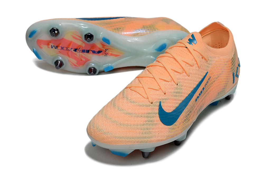 Chuteira Nike Air Zoom Mercurial Vapor 16 Kylian Mbappe Elite SG - Laranja e Azul
