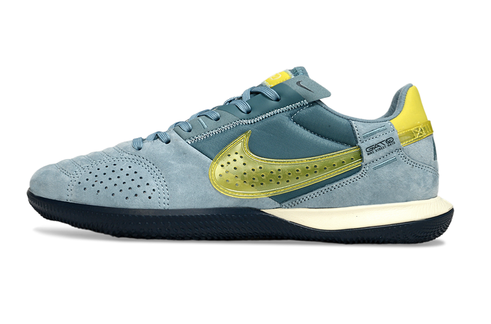 Tênis Futsal Nike Street Gato IC - Azul e Dourada