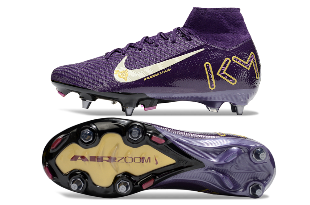 Chuteira Nike Zoom Mercurial SuperFly 10 Elite Kylian Mbappé SG - Roxa