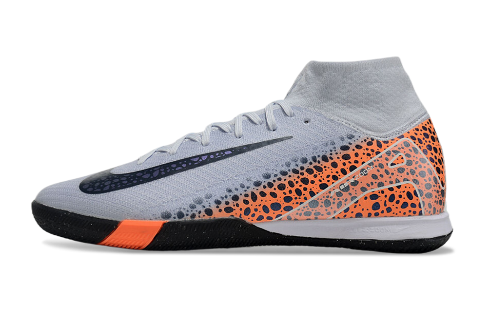 Chuteira Futsal  Nike Air Zoom Mercurial Superfly 10 Elite  IC - Cinza, Laranja e Preta
