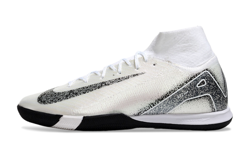 Chuteira Futsal Nike Air Zoom Mercurial Superfly 10 Elite  IC - Branca e Prata