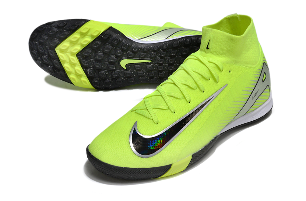 Chuteira Futsal Nike Air Zoom Mercurial Superfly 10 Elite  IC - Verde, Prata e Preta