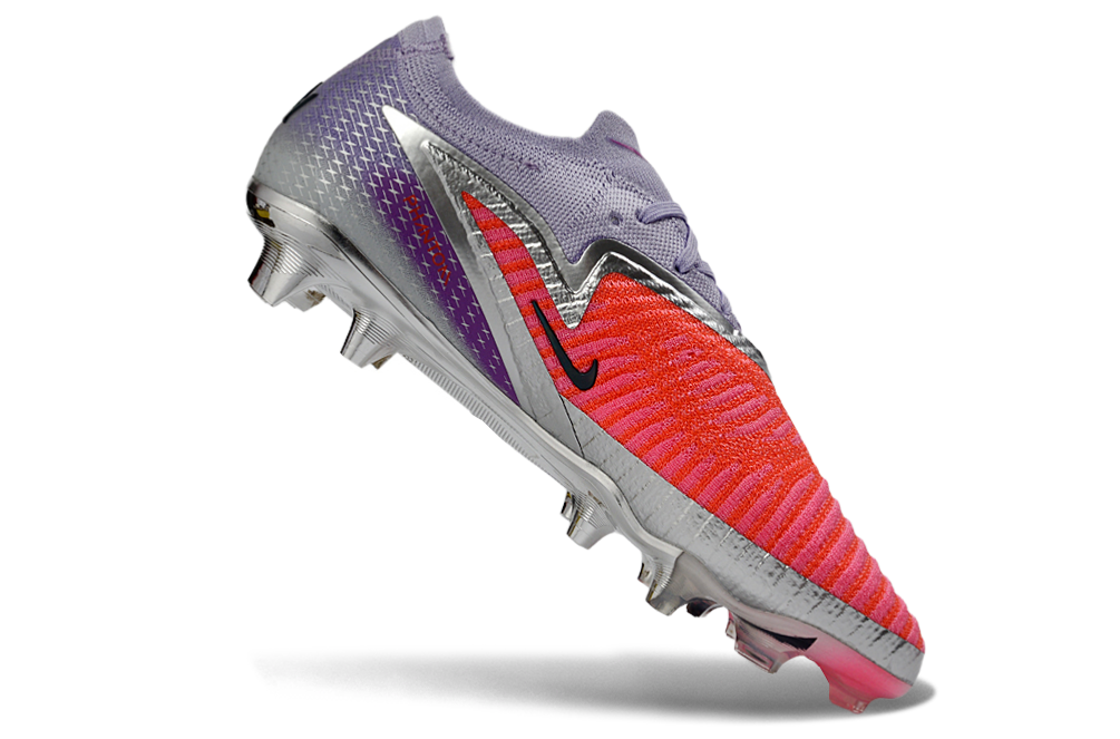 Chuteira Nike Phantom 6 Elite FG - Vermelha, Prata e Roxa
