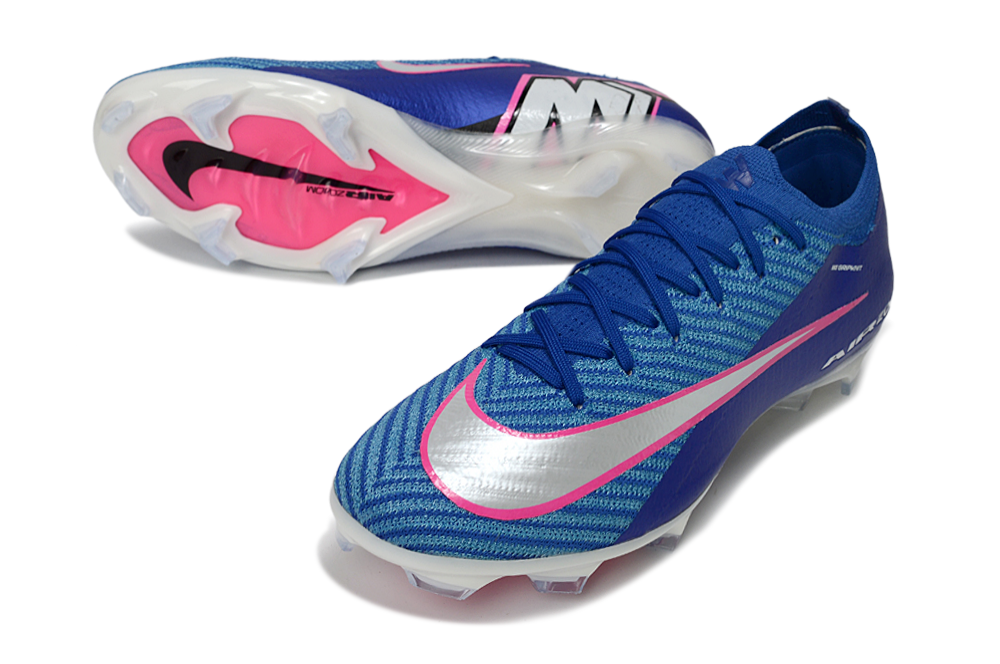 Chuteira Nike Air Zoom Mercurial Vapor 16 Elite FG - Azul, Branca e Rosa - Attack Pack