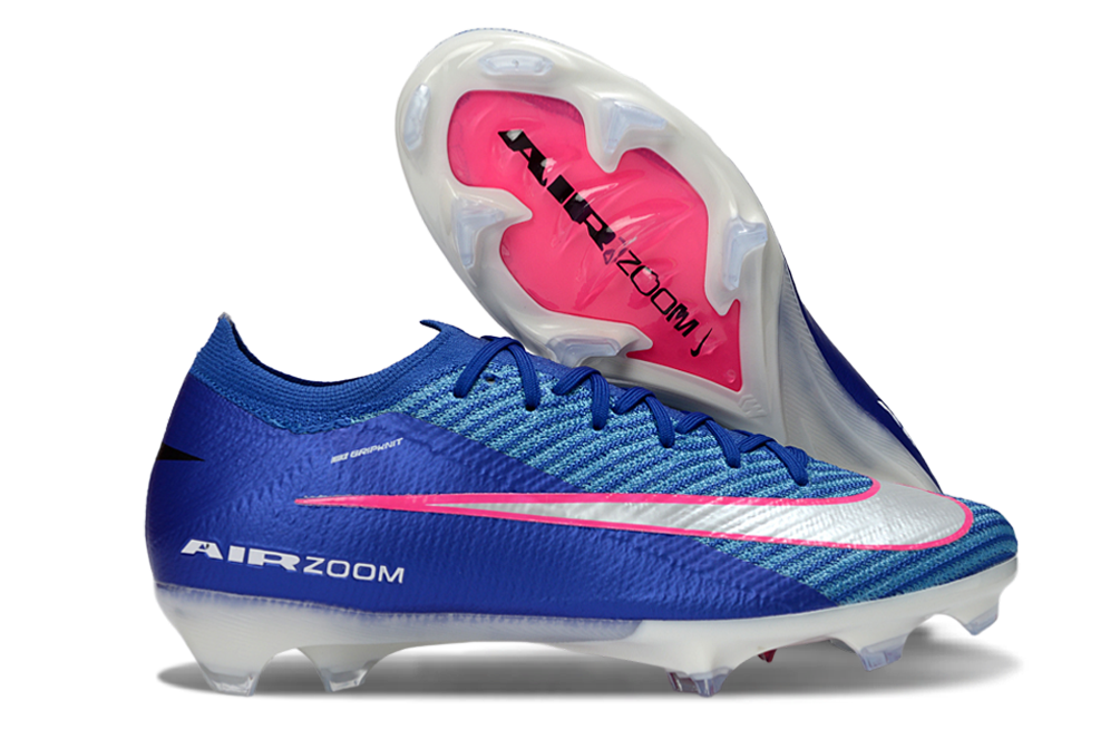 Chuteira Nike Air Zoom Mercurial Vapor 16 Elite FG - Azul, Branca e Rosa - Attack Pack