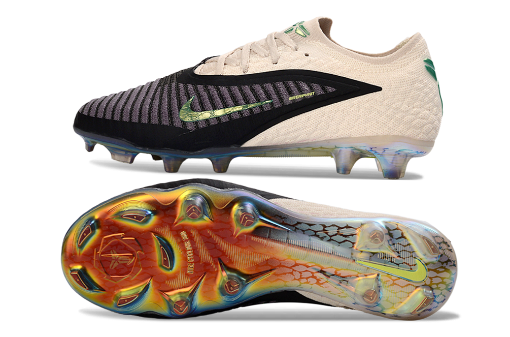 Chuteira Nike Phantom 6 Mamba Elite FG - Preto e Bege