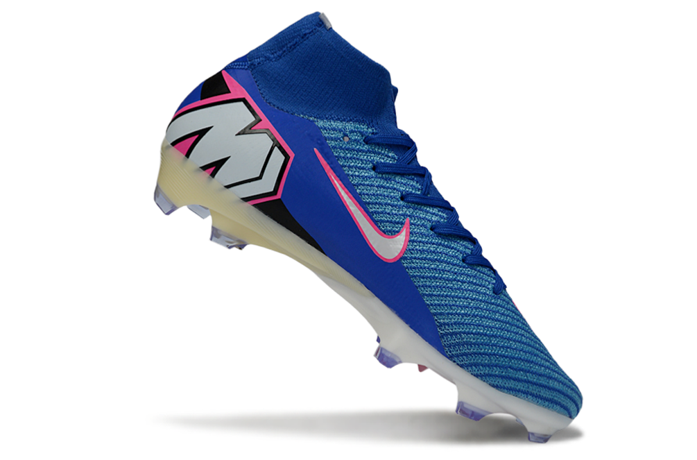 Chuteira Nike Air Zoom Mercurial Superfly 10 Elite FG - Azul, Branca e Rosa - Attack Pack