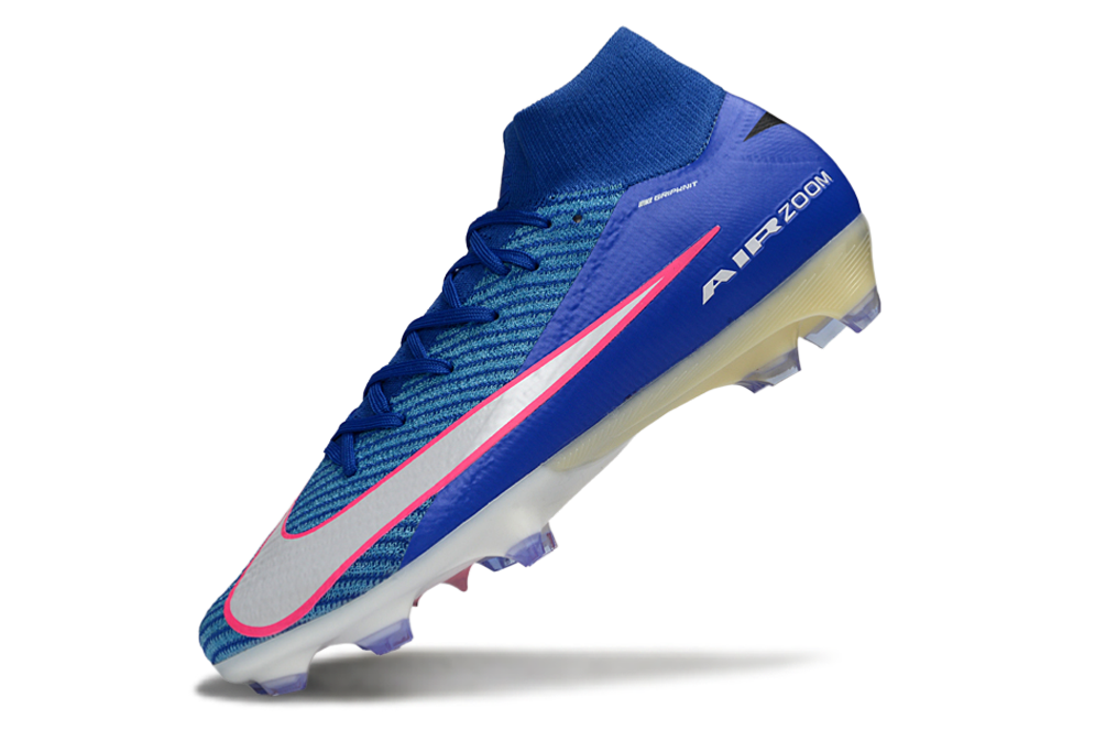 Chuteira Nike Air Zoom Mercurial Superfly 10 Elite FG - Azul, Branca e Rosa - Attack Pack
