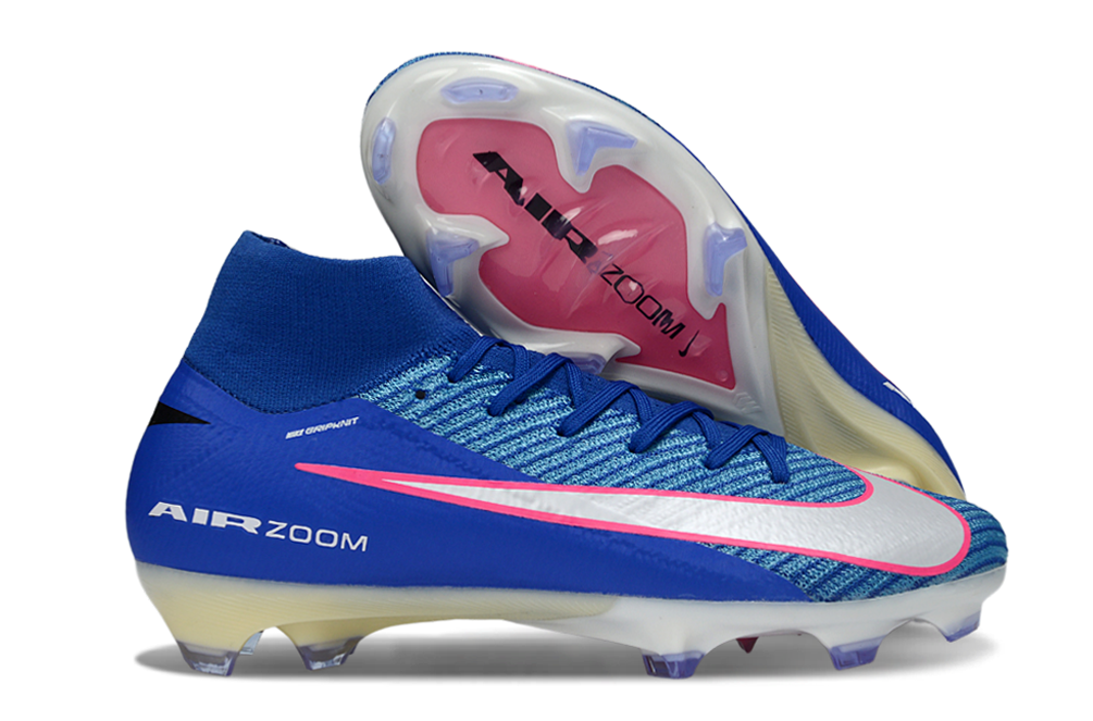 Chuteira Nike Air Zoom Mercurial Superfly 10 Elite FG - Azul, Branca e Rosa - Attack Pack