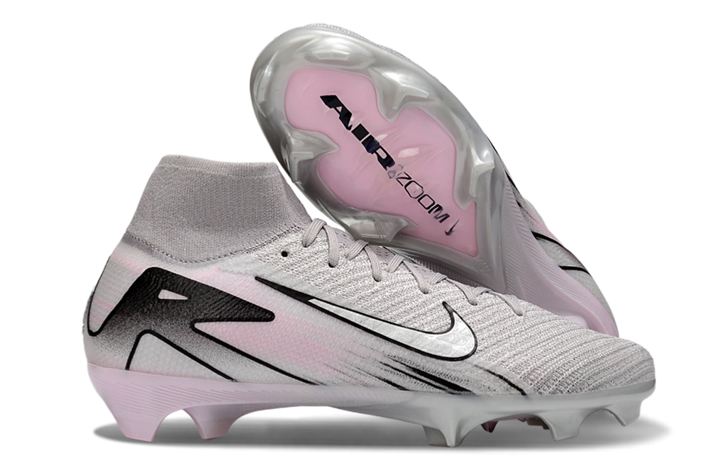 Chuteira Nike Air Zoom Mercurial Superfly 10 Elite FG - Cinza, Prata e Rosa