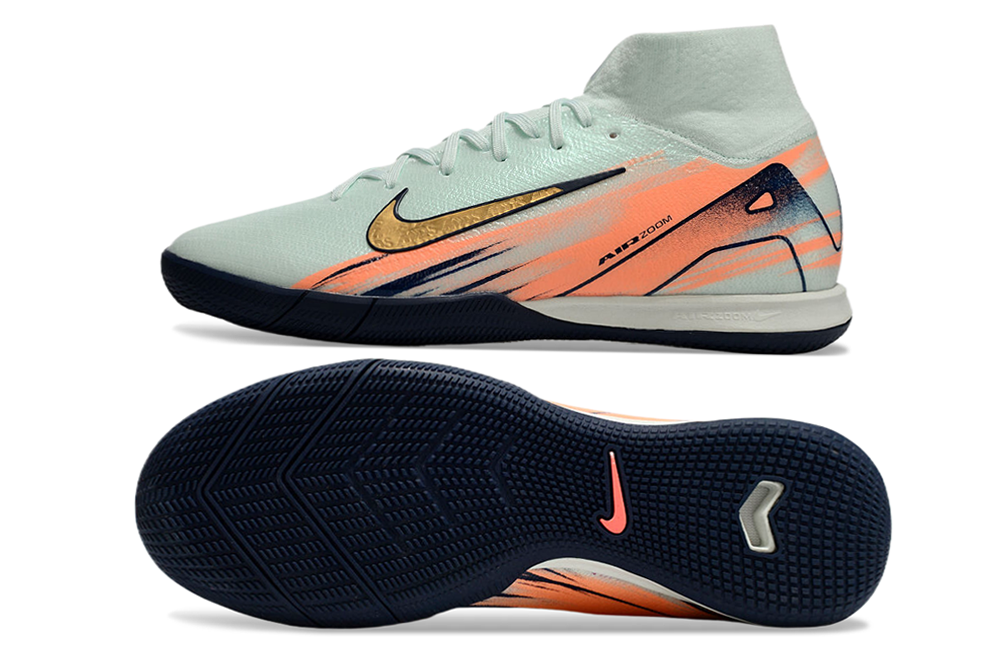 Chuteira Futsal Nike Air Zoom Mercurial Superfly 10 Elite  IC - Azul e Laranja