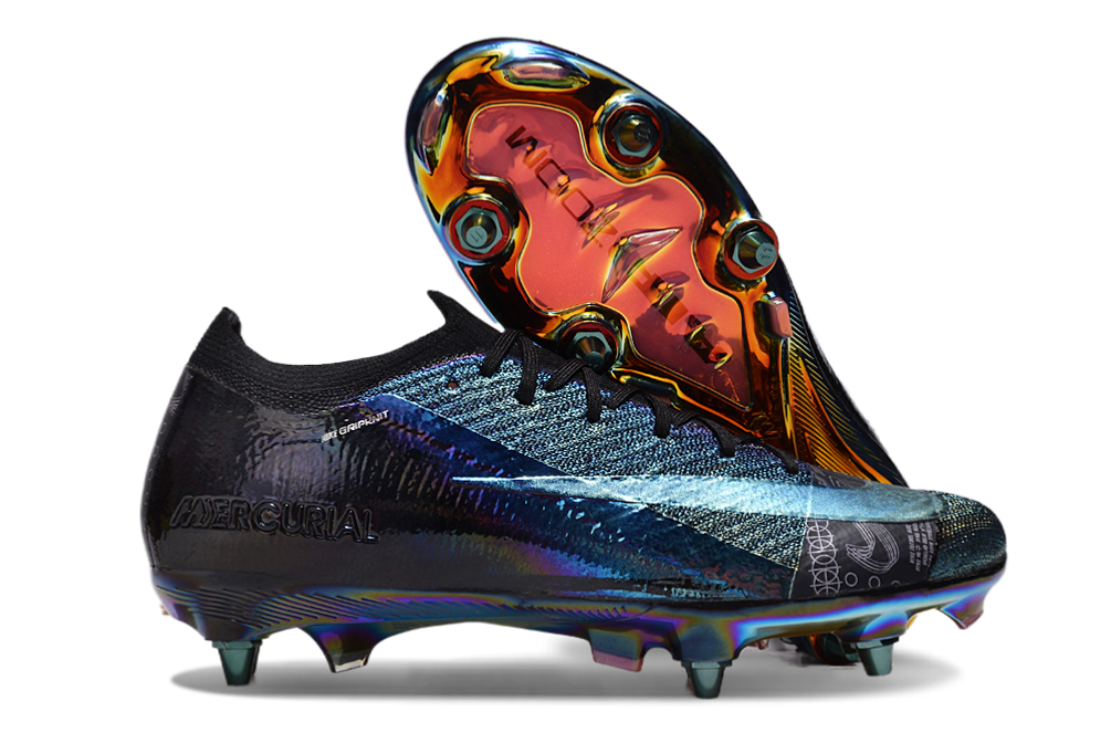 Chuteira Nike Air Zoom Mercurial Vapor 16 Elite SG - Preta e Azul