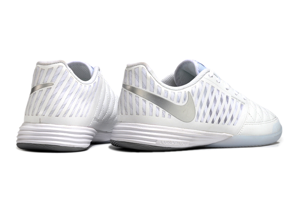 Tênis Futsal Nike Lunar Gato IC - Branca e Prata