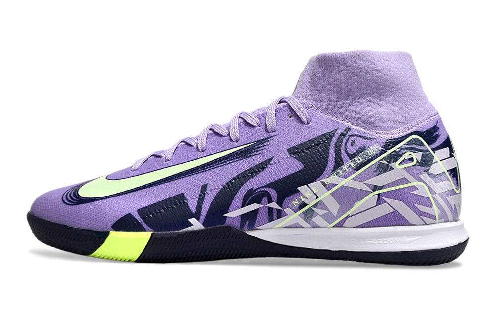 Chuteira Futsal Nike Air Zoom Mercurial Superfly 10 Elite  IC - Roxa e Verde