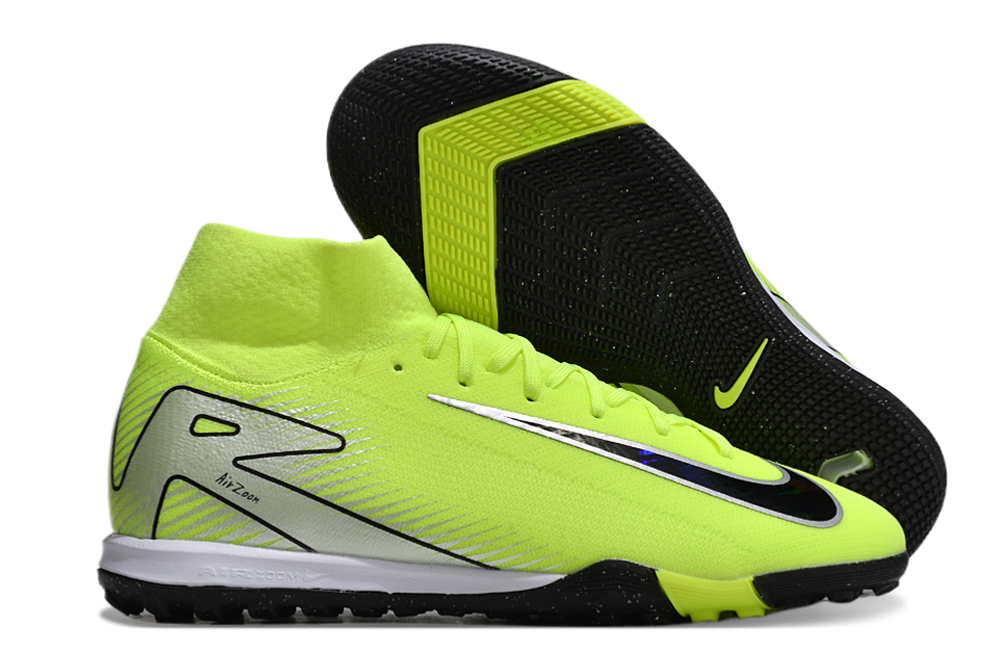 Chuteira Futsal Nike Air Zoom Mercurial Superfly 10 Elite  IC - Verde, Prata e Preta
