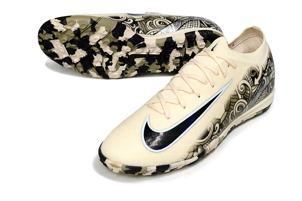Chuteira Society Nike Air Zoom Mercurial Vapor 16 Elite TF - Branca e Preta