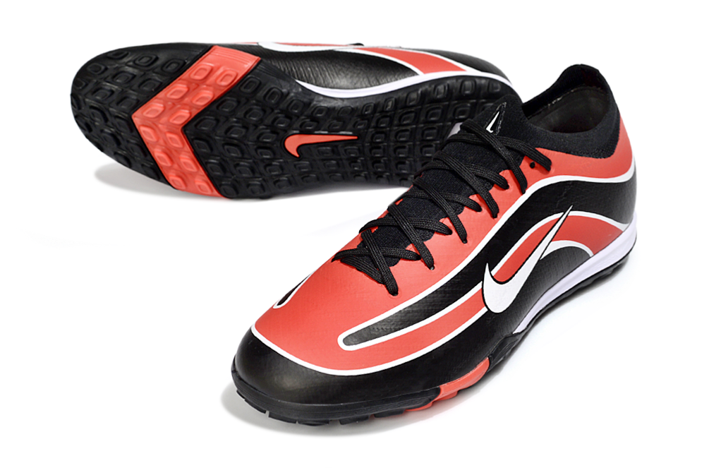 Chuteira Society Nike Air Zoom Mercurial Vapor 16 Elite TF - Laranja, Preta e Branca