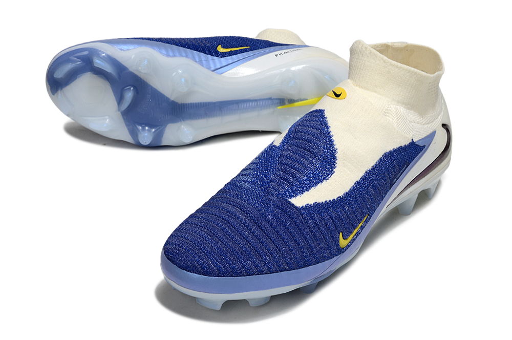 Chuteira Nike Phantom 6 Elite FG - Branca e Azul - Pack Fear Nothing