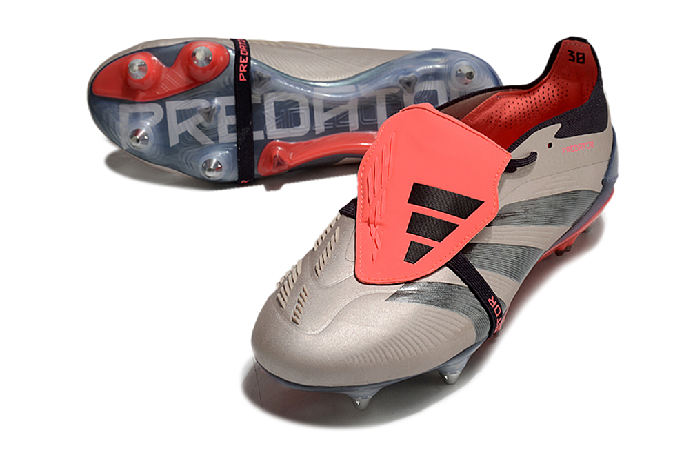 Chuteira Adidas Predator Elite Fold-Over Tongue SG - Marrom, Laranja e Preta