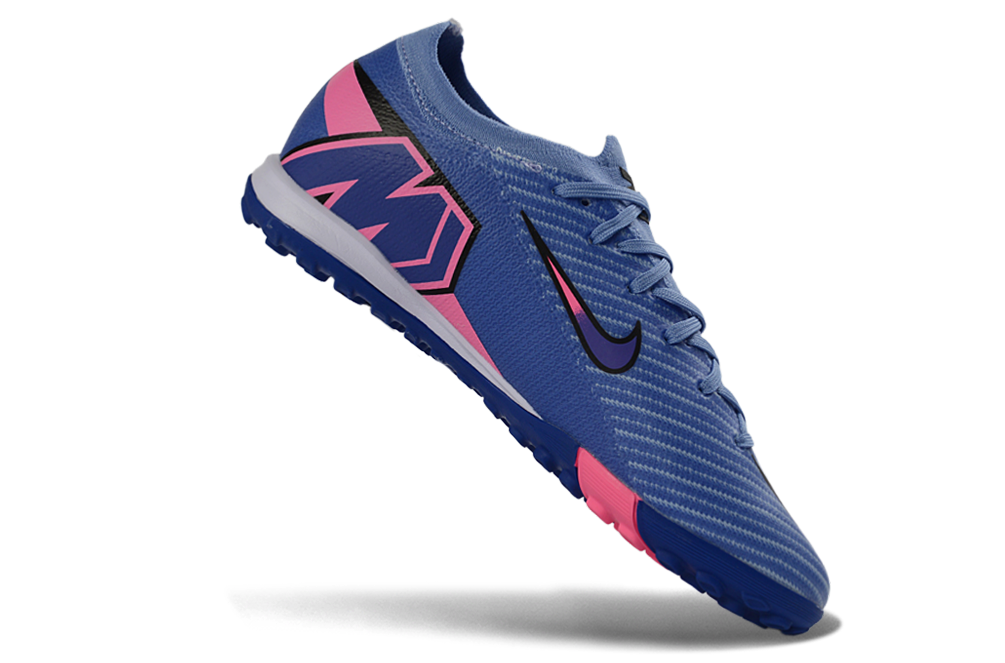 Chuteira Society Nike Air Zoom Mercurial Vapor 16 Elite TF - Azul e Rosa