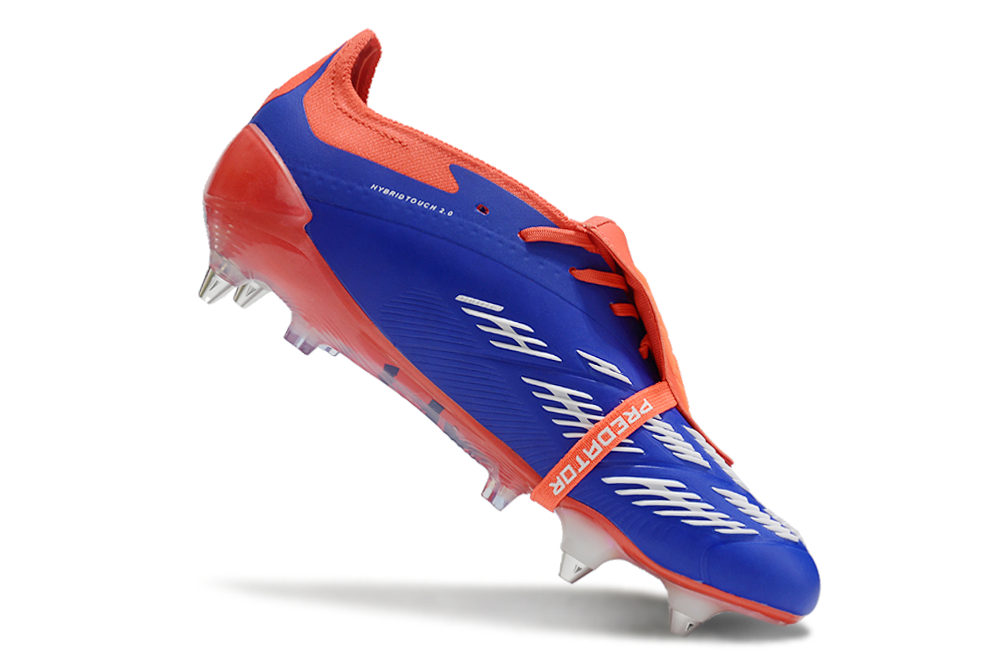 Chuteira Adidas Predator Elite Fold-Over Tongue SG - Azul, Laranja e Branca