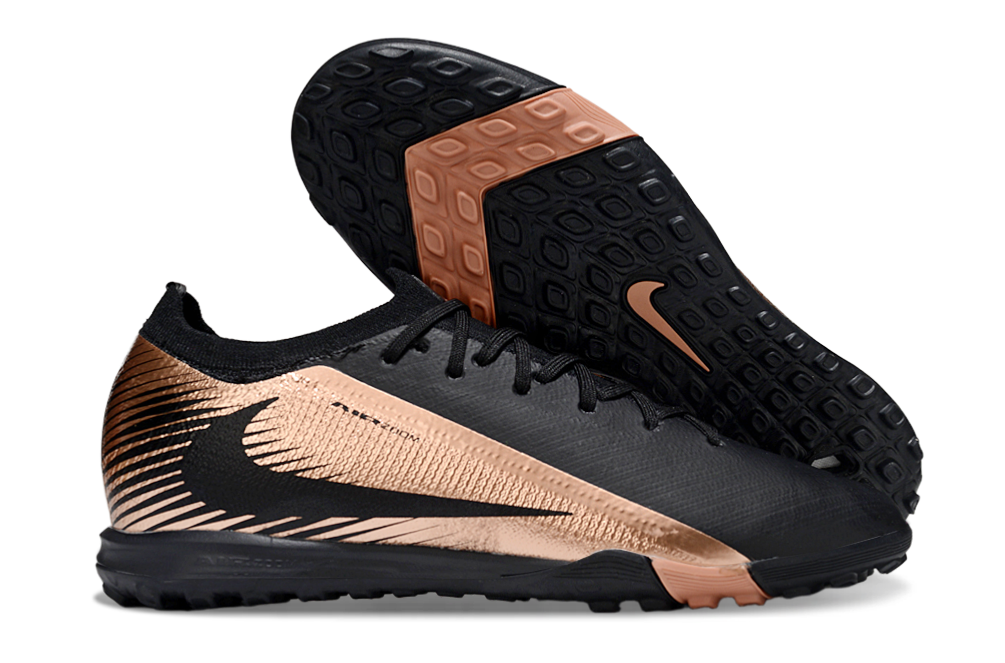 Chuteira Society Nike Air Zoom Mercurial Vapor 16 Elite TF - Preta e Bronze