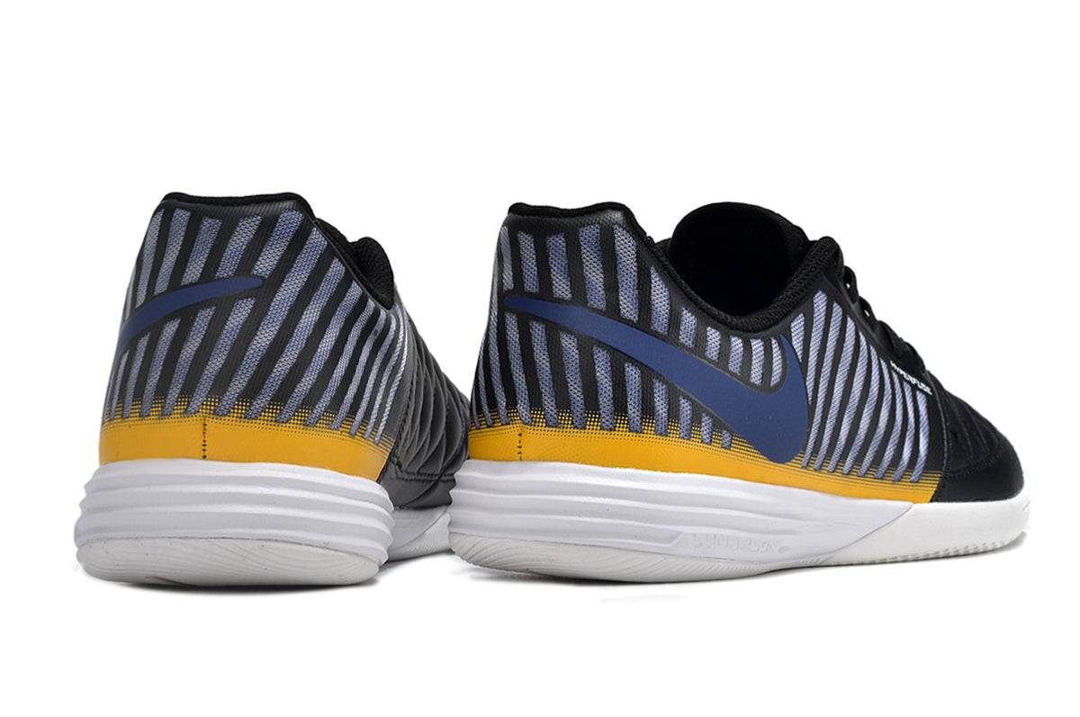 Tênis Futsal Nike Lunar Gato IC - Preta, Azul e Dourada