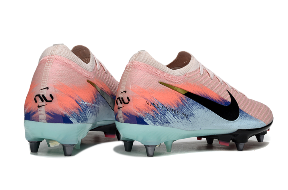 Chuteira Nike Air Zoom Mercurial Vapor 16 Elite SG - Rosa, Azul e Preta - United 02 Pack