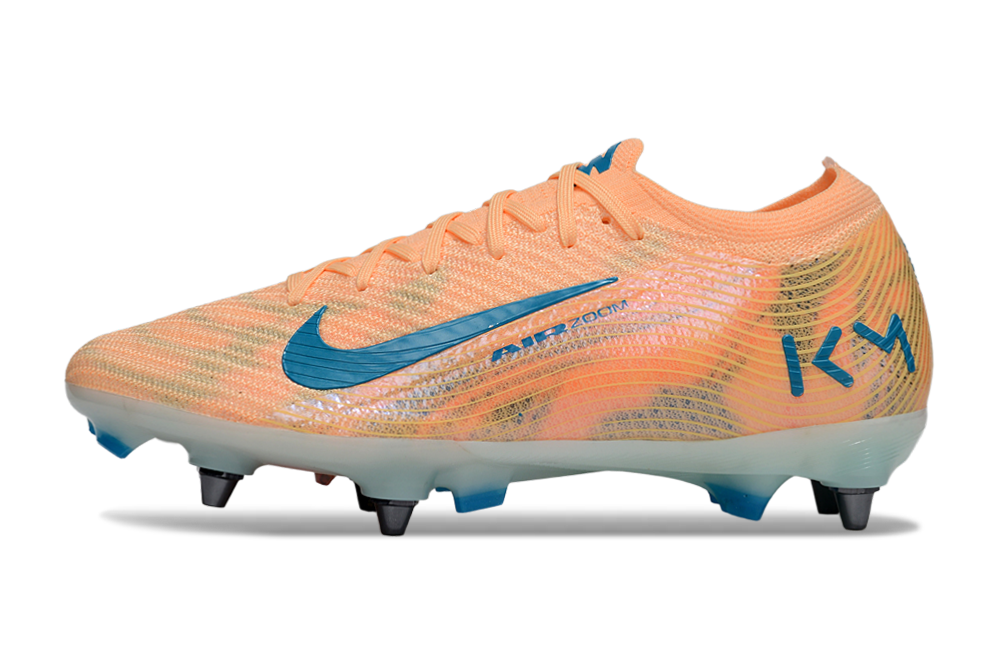 Chuteira Nike Air Zoom Mercurial Vapor 16 Kylian Mbappe Elite SG - Laranja e Azul