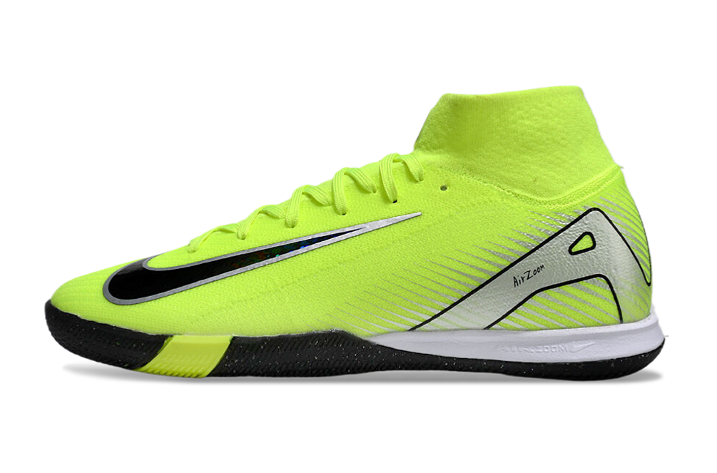 Chuteira Futsal Nike Air Zoom Mercurial Superfly 10 Elite  IC - Verde, Prata e Preta