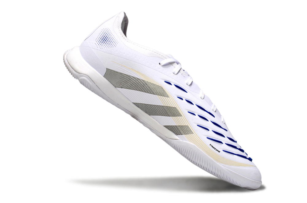 Tênis Futsal Adidas Predator Elite Fold-Over Tongue IC - Branca, Cinza e Dourada