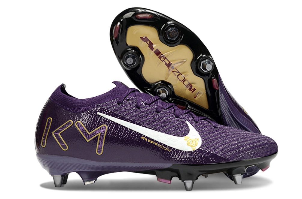 Chuteira Nike Air Zoom Mercurial Vapor 16 Elite Kylian Mbappé SG - Roxa