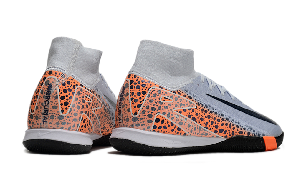Chuteira Futsal  Nike Air Zoom Mercurial Superfly 10 Elite  IC - Cinza, Laranja e Preta