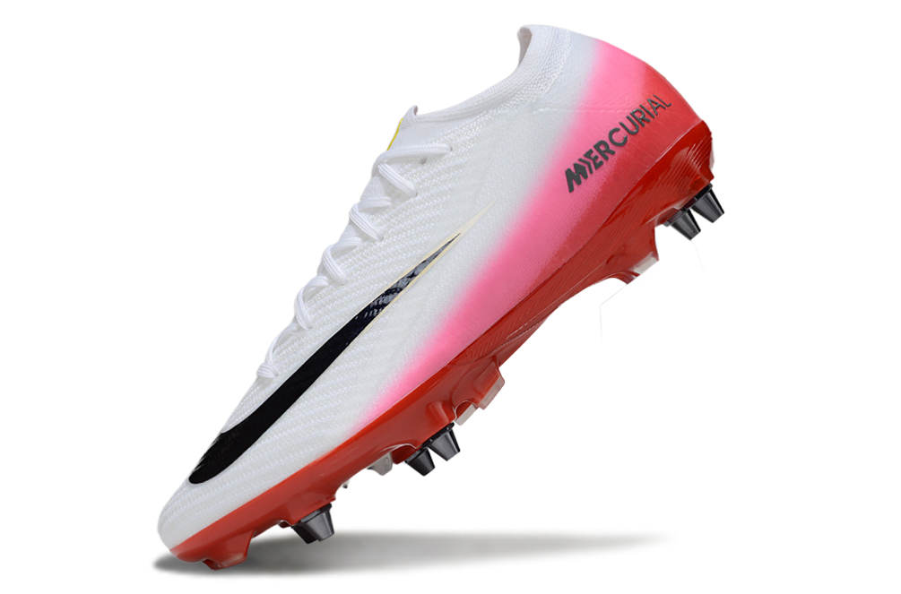 Chuteira Nike Air Zoom Mercurial Vapor 16 Elite SG - Branca, Rosa e Vermelha - Fear Nothing Pack