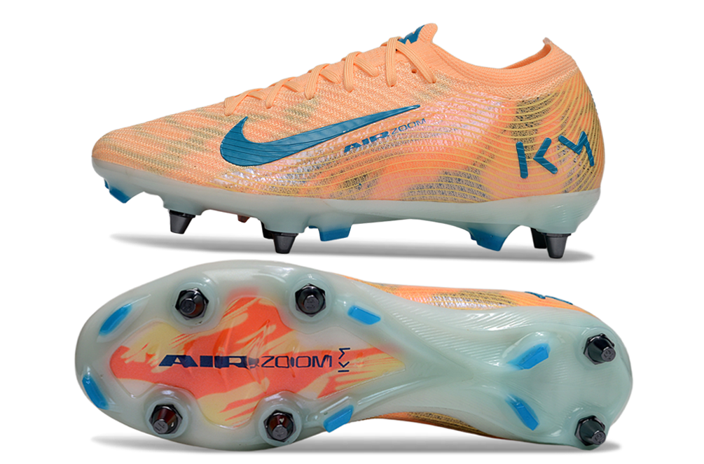 Chuteira Nike Air Zoom Mercurial Vapor 16 Kylian Mbappe Elite SG - Laranja e Azul