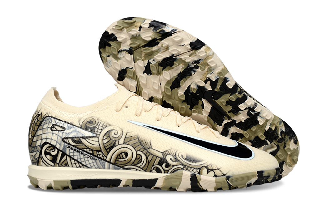 Chuteira Society Nike Air Zoom Mercurial Vapor 16 Elite TF - Branca e Preta