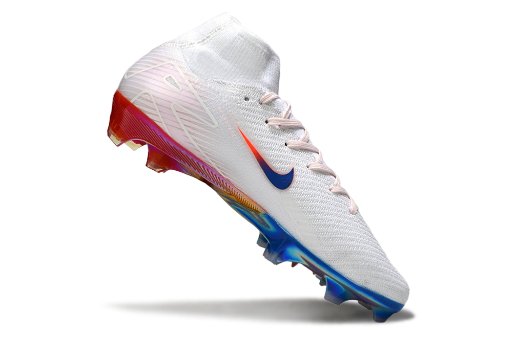 Chuteira Nike Air Zoom Mercurial Superfly 10 Elite FG - Branca, Vermelha e Azul